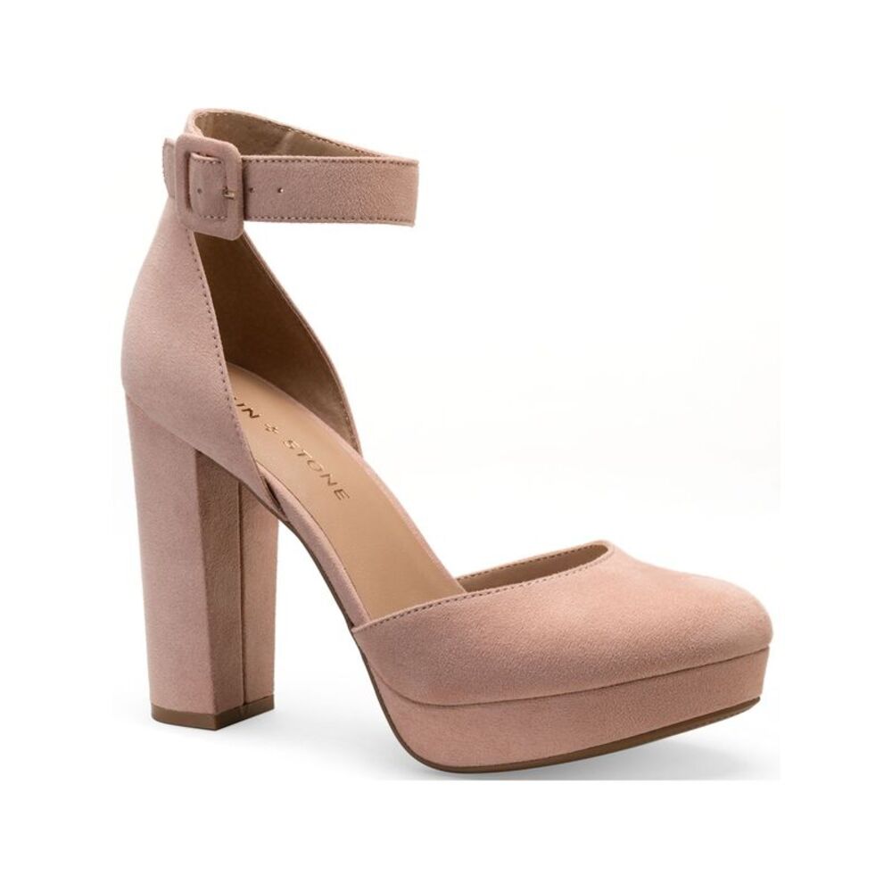 SUN STONE Womens Pink 1" Platform Estrella Round Toe Block Heel Pumps Shoes 11 M - Picture 1 of 5